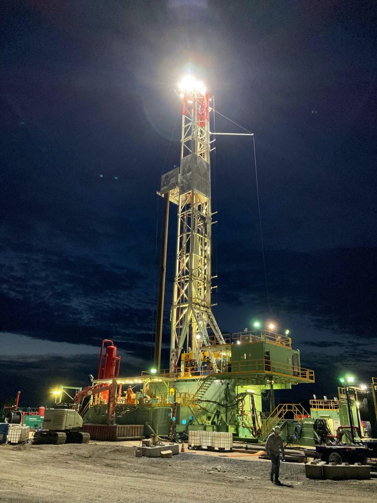 photograph of the CUBO drill site at night